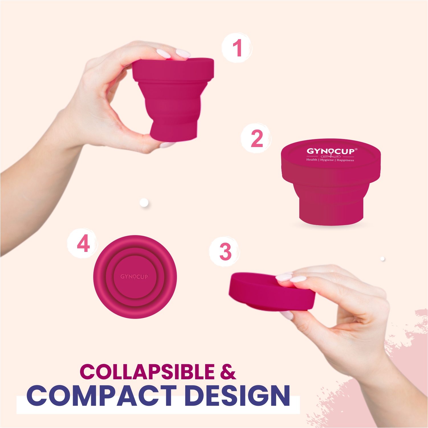 GynoCup Collapsible Silicone Cup Menstrual Cup Sterilizer | Kills 99% Of Germs In 2 Minutes | Microw