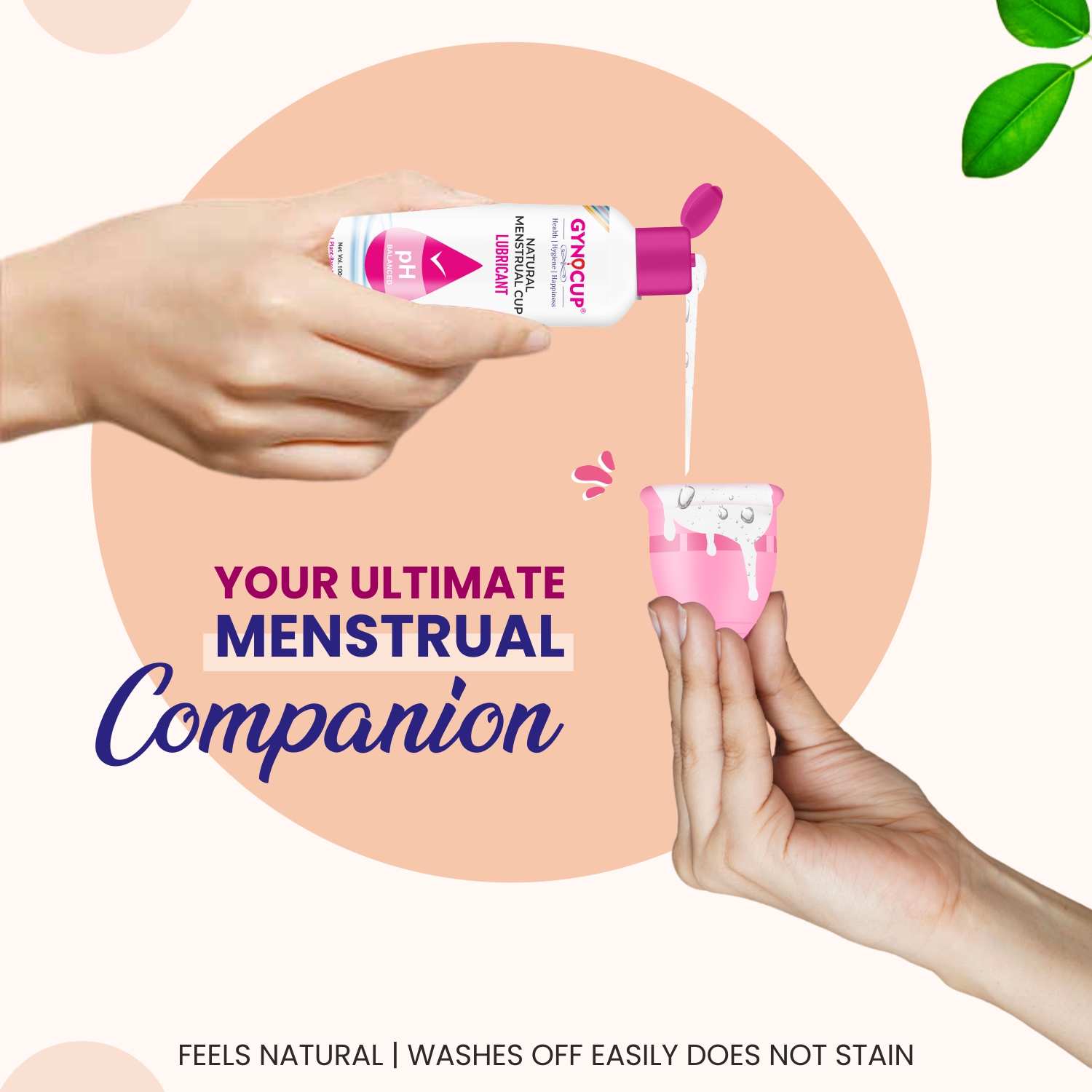 GynoCup Menstrual Cup Lubricant Water Based & PH Balanced, Helps To Wear Menstrual Cup (100 Ml)