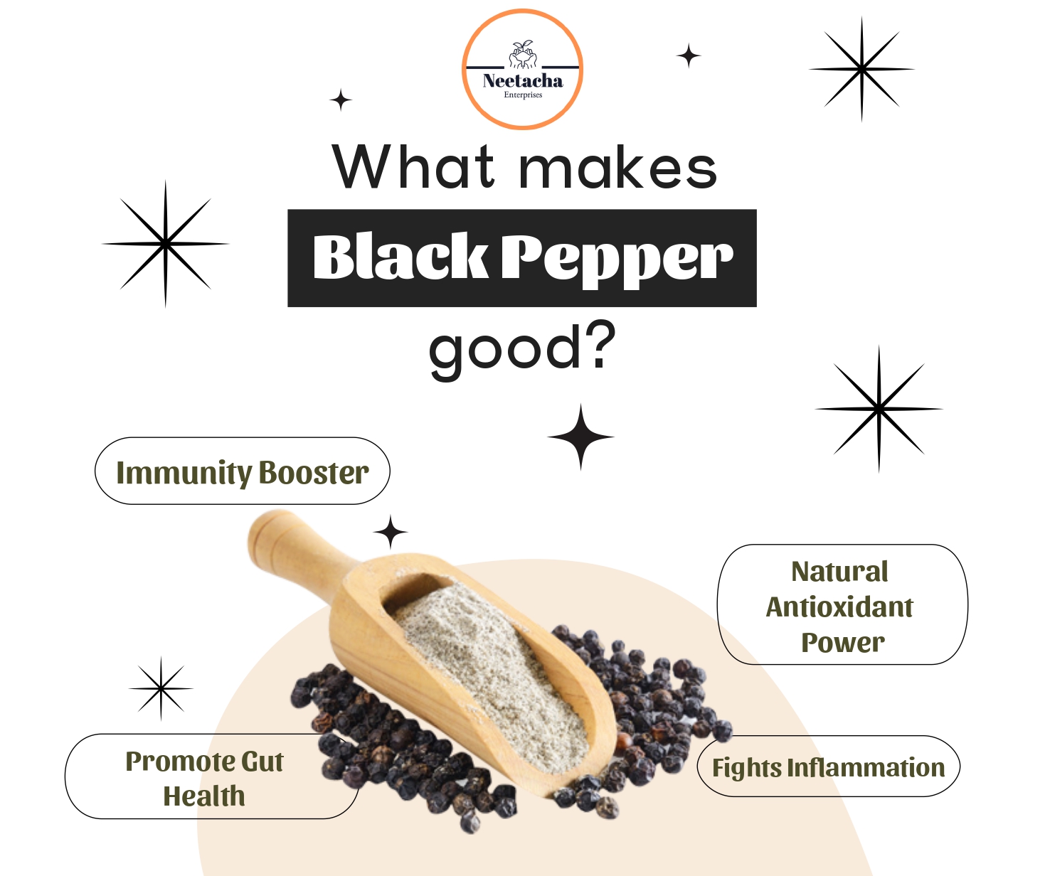NEETACHA Premium Cryogenic Black Pepper Powder I 100g