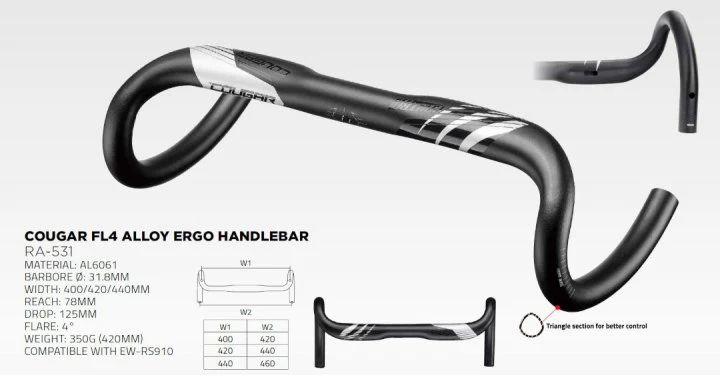 Controltech Cougar FL4 Alloy Ergo Handlebar