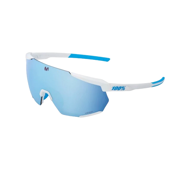 100% RACETRAP 3.0 - Movistar Team White - HiPER Blue Multilayer Mirror Lens