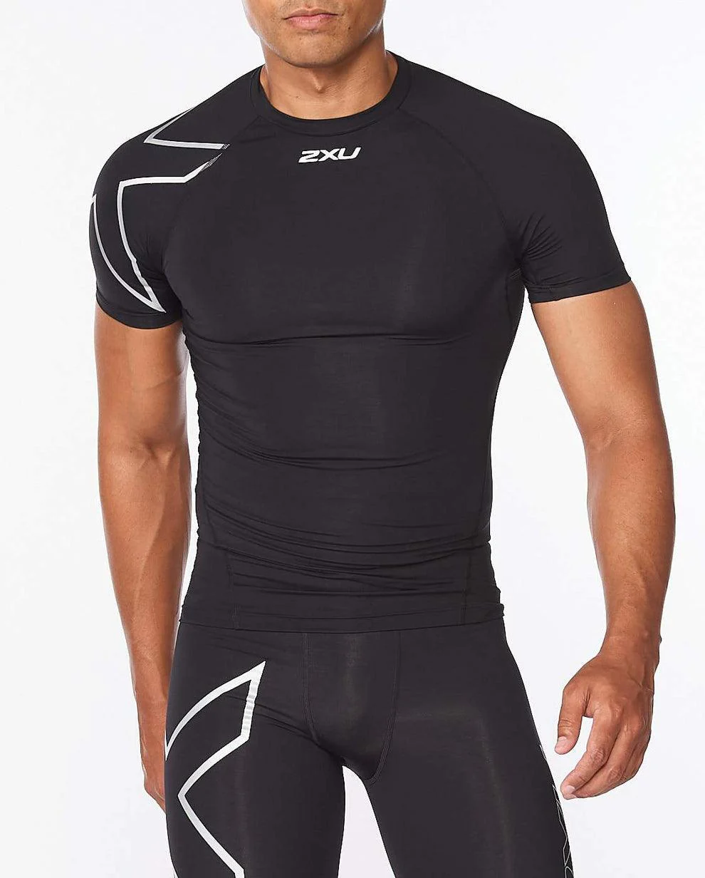 MA6399a Core Compression Short Sleeve Black/Silver