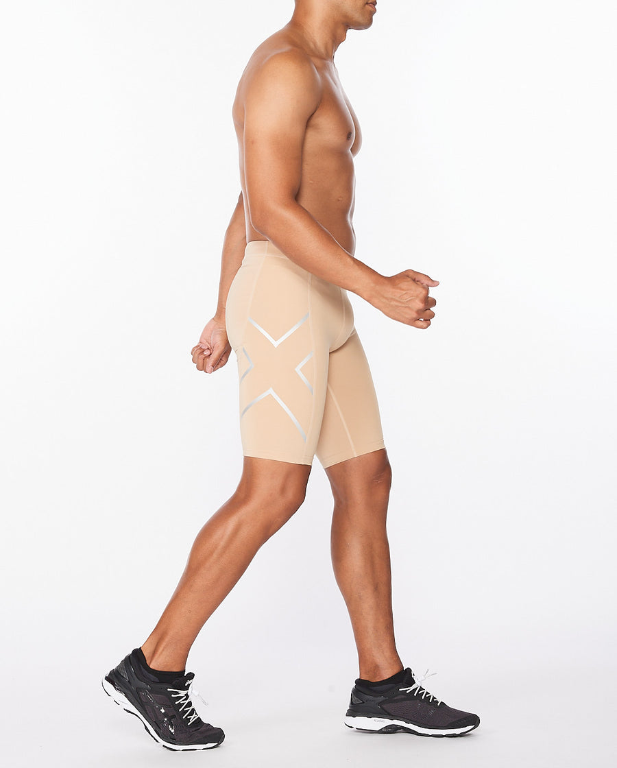 2XU Core Compression Shorts- Beige/Silver MA3851B