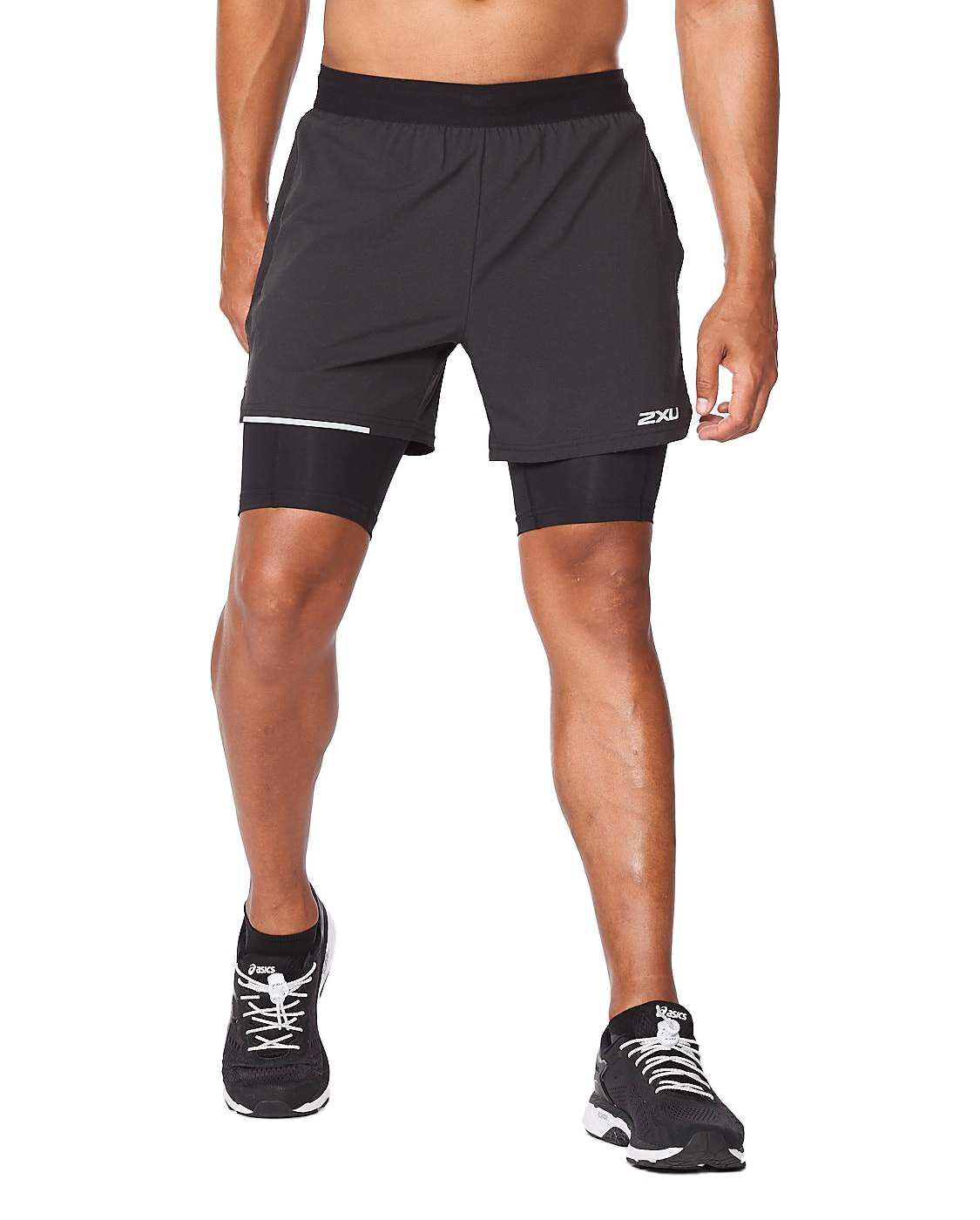 2XU Aero2-in1 5 Inch Shorts BLK/SIL REF MR6535B