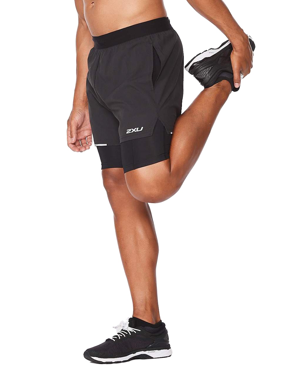 2XU Aero2-in1 5 Inch Shorts BLK/SIL REF MR6535B