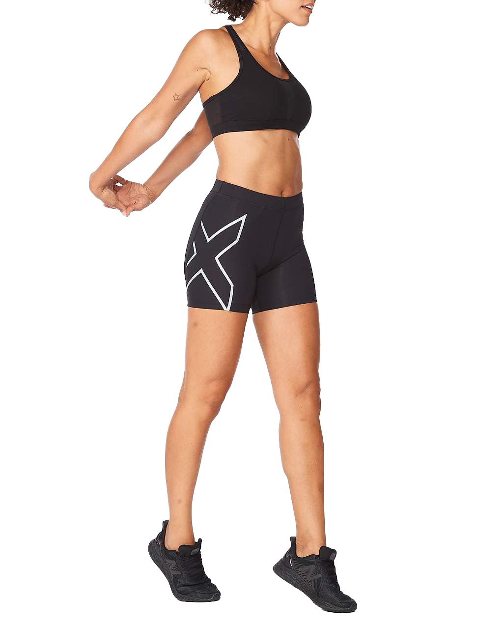 2XU Core Compression 4inch Shorts BLK/SIL WA4481B