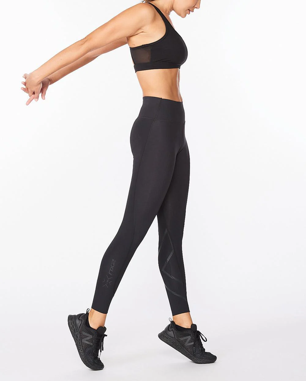 2XU Women's Force Mid-Rise Comp Tight BLK/NRO WA5367b 