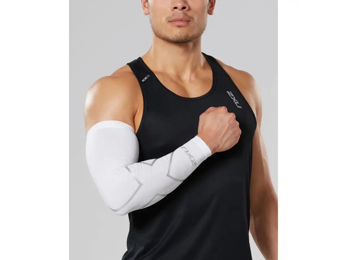 2XU MCS Elite Compression Arm Guards - White UA3513A