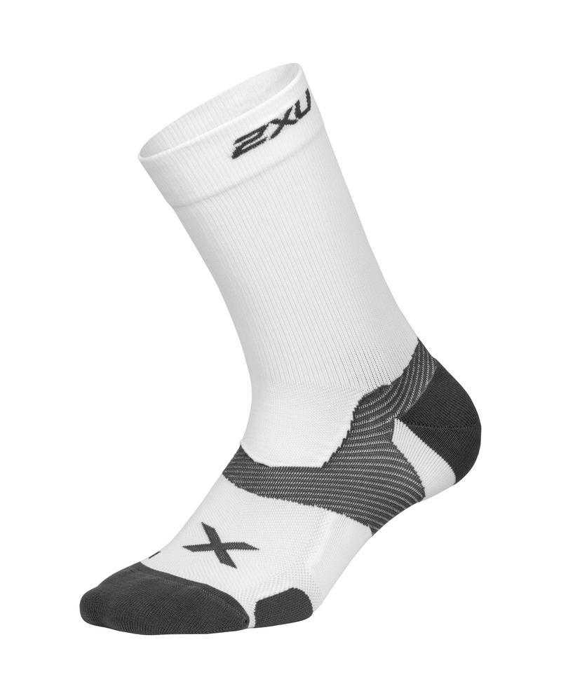 2XU Unisex Vectr Cushion Crew Sock - White/Grey UA5053e