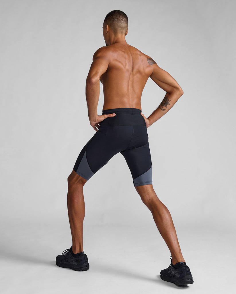 2XU Light Speed React Cycling Compression Shorts-Black/White Reflective MA7050B