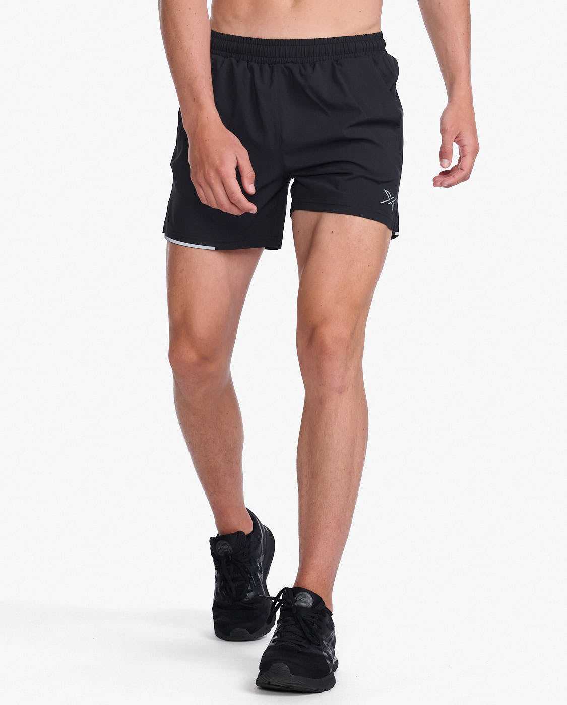 2XU Aero 5 Inch Shorts Black/Silver Reflective MR6903B