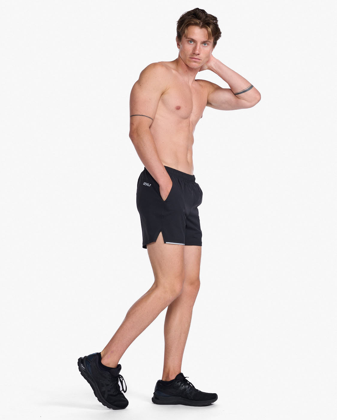 2XU Aero 5 Inch Shorts Black/Silver Reflective MR6903B