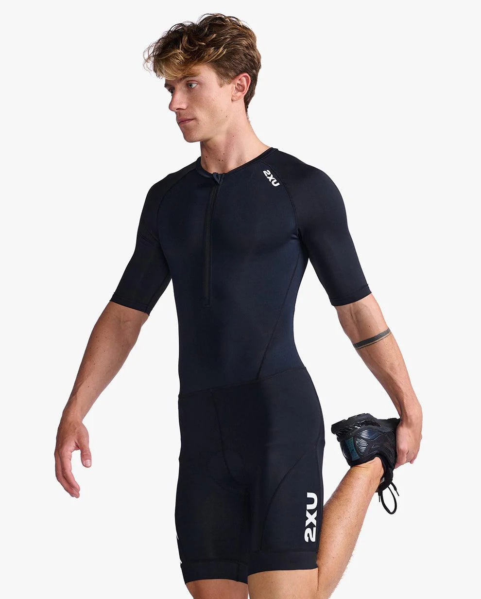 2XU Core Sleeved Trisuit Black/White MT7043D