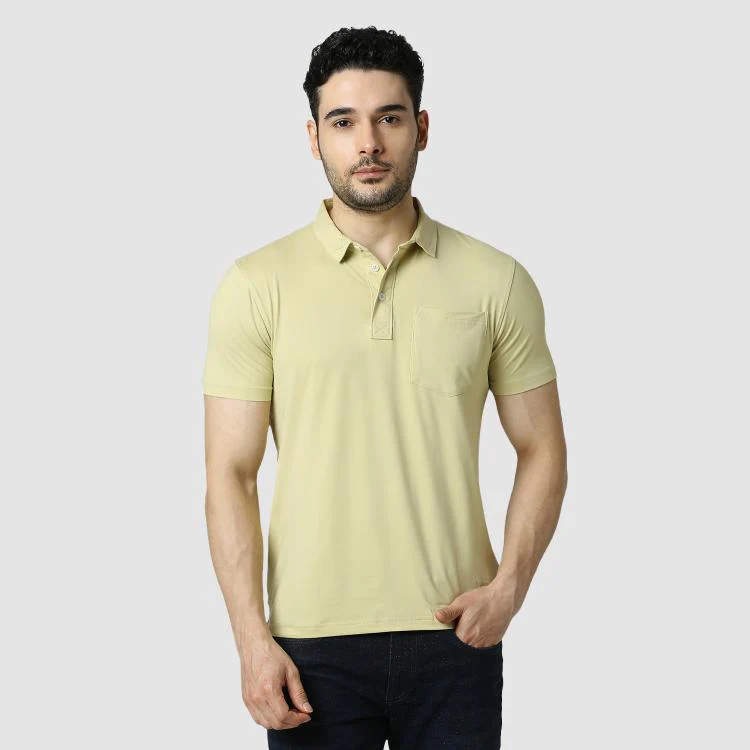Unirec Feather Touch Solid Army Polo T-shirt Collar With Pocket For Men (Olive)