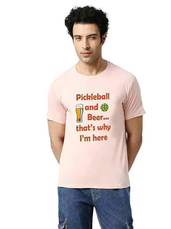 Pickleball- Pickle Ball & Beer Peach Dry Fit T-shirt