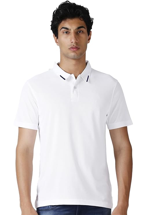 Matte Polo - Ultra Soft Solid Polo With Tipping White T-shirt For Men
