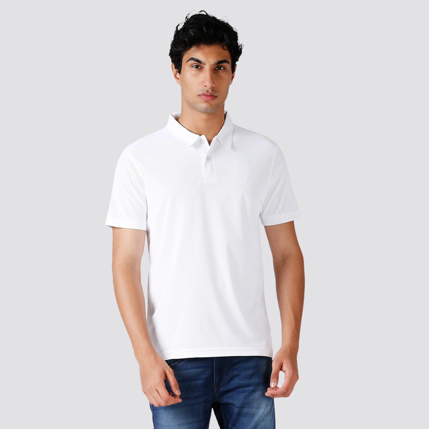 Unirec | Matte Polo Collar Solid Half Sleeves T-Shirt For Men