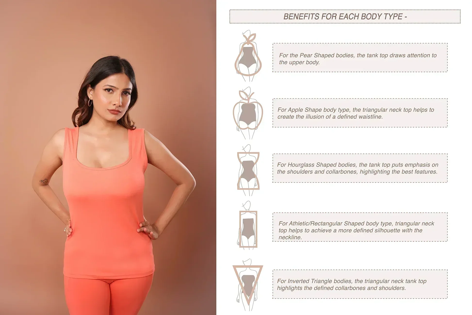 RiACTIVE Elle Coral Triangular-Neck Tank
