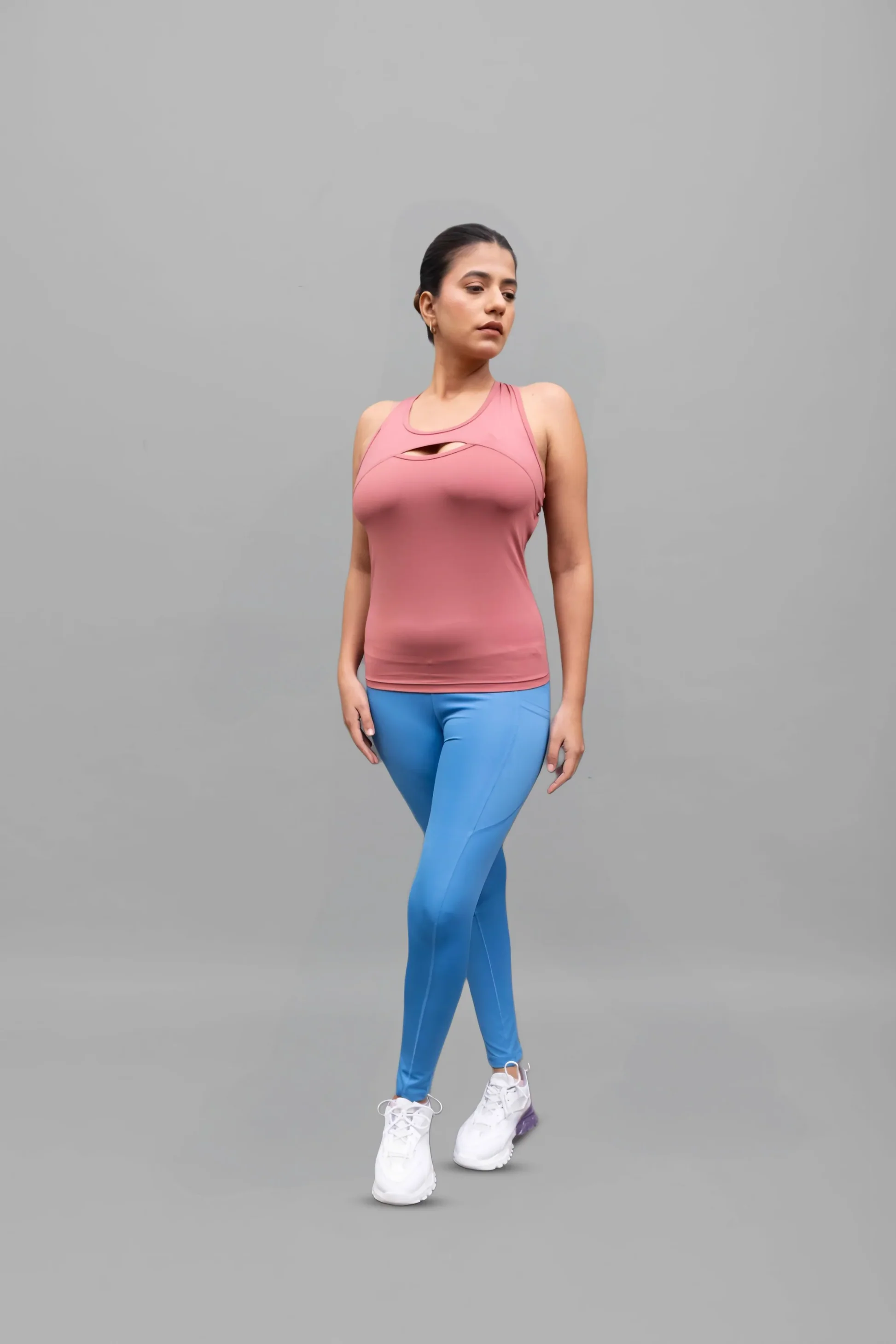 RiACTIVE Elle Woodland-Olive Triangular Neck Tank-Lite