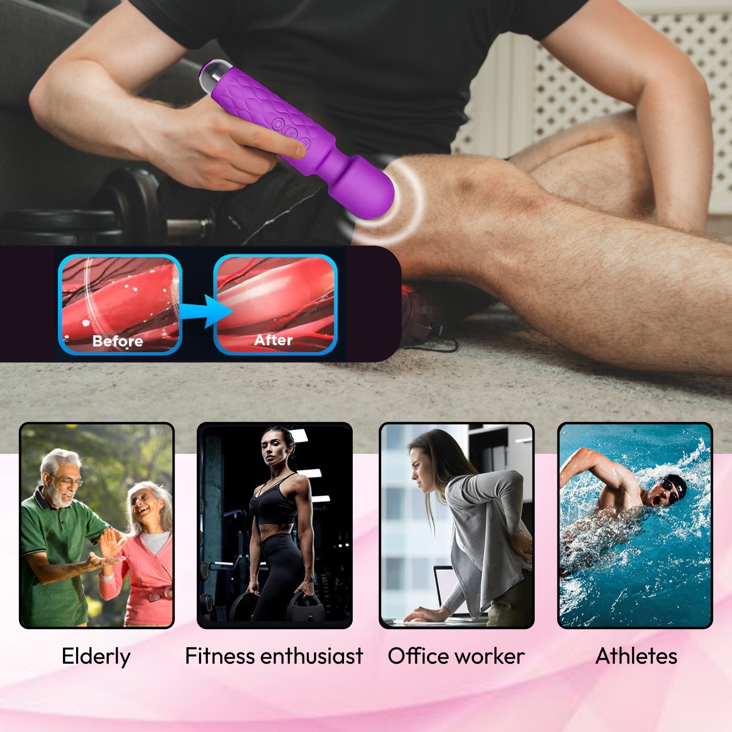 Mildcares Rechargeable Full Body Massager For Men & Women | Powerful Vibrations | 3 Speeds Modes 