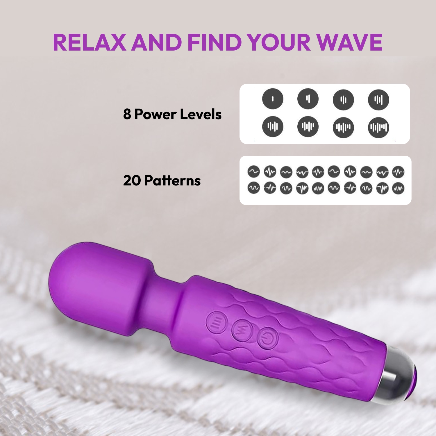 Mildcares Rechargeable Full Body Massager For Men & Women | Powerful Vibrations | 3 Speeds Modes 