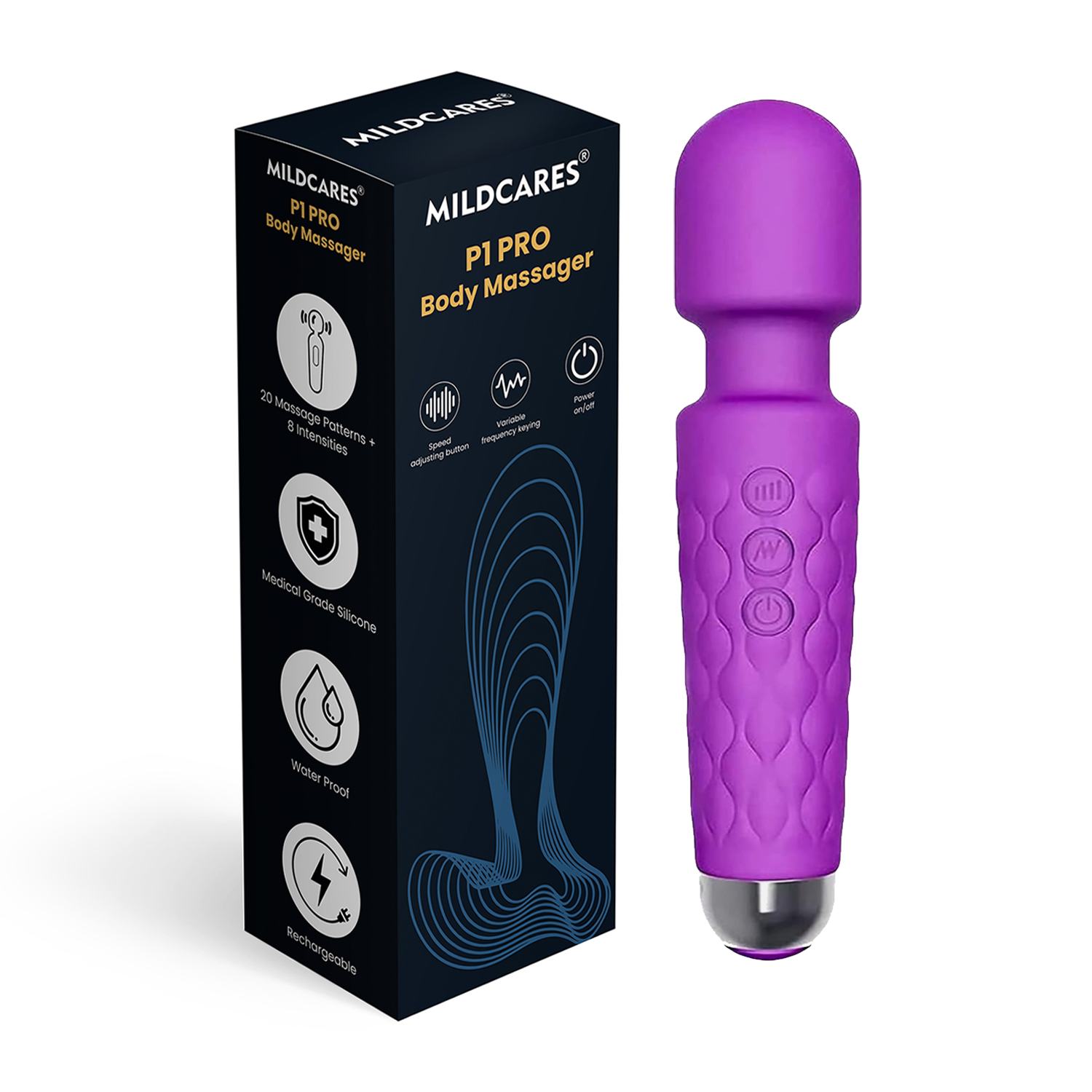 Mildcares Rechargeable Full Body Massager For Men & Women | Powerful Vibrations | 3 Speeds Modes 