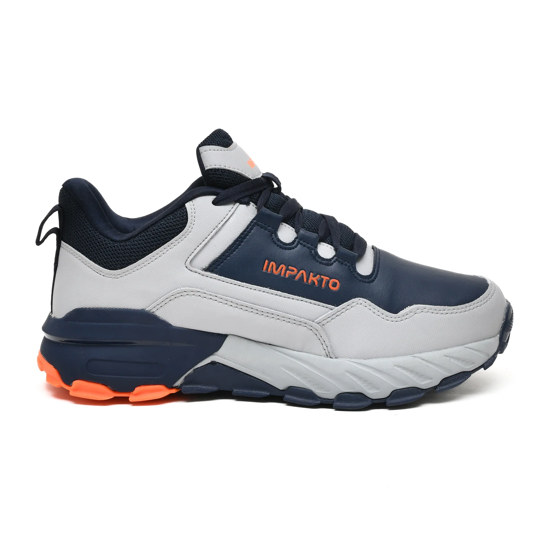 Impakto TerrainMax Trekking & Hiking Shoes (Grey & Navy Blue)