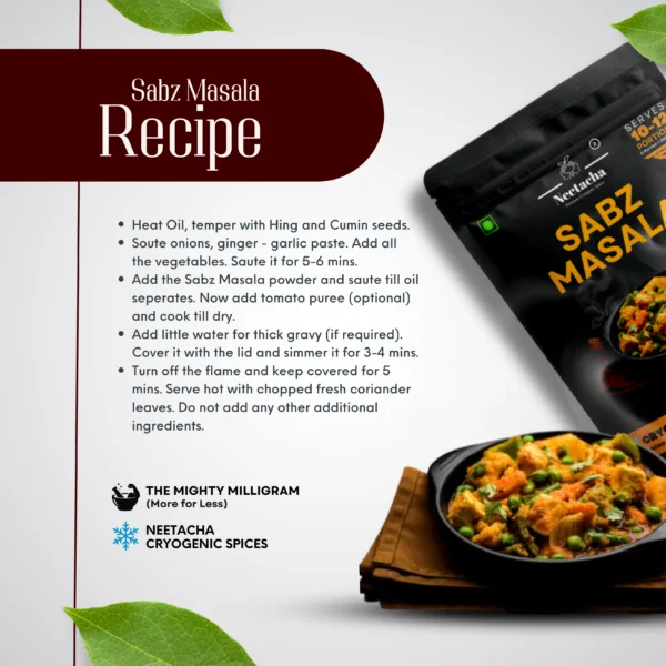 NEETACHA Premium Cryogenic Sabz Masala I 50g