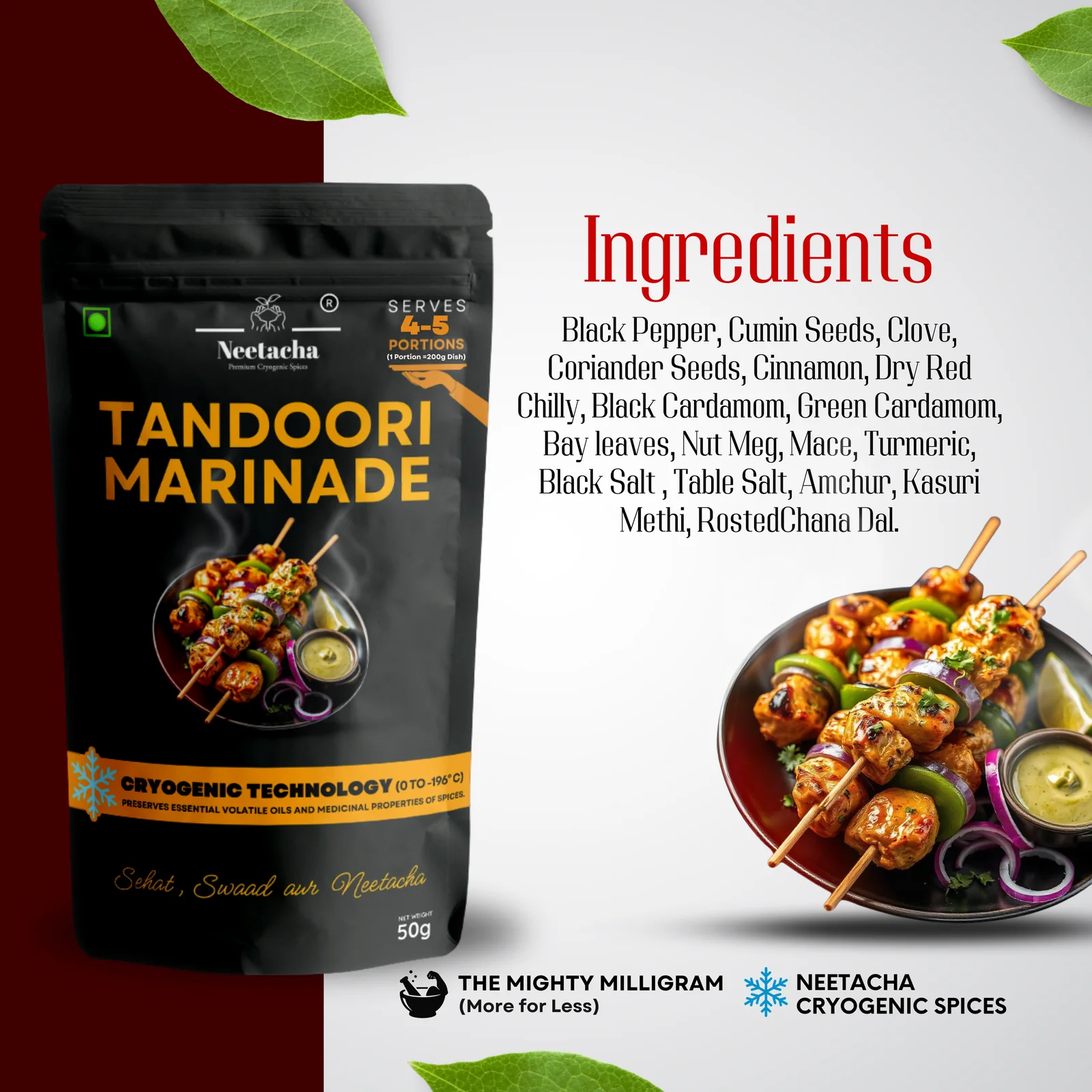 NEETACHA Premium Cryogenic Tandoori Marinade I 50g