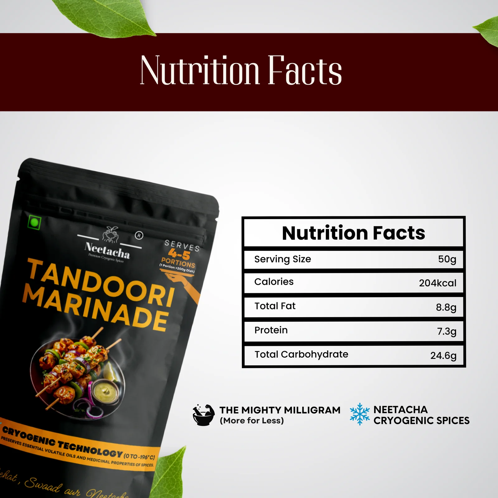 NEETACHA Premium Cryogenic Tandoori Marinade I 50g