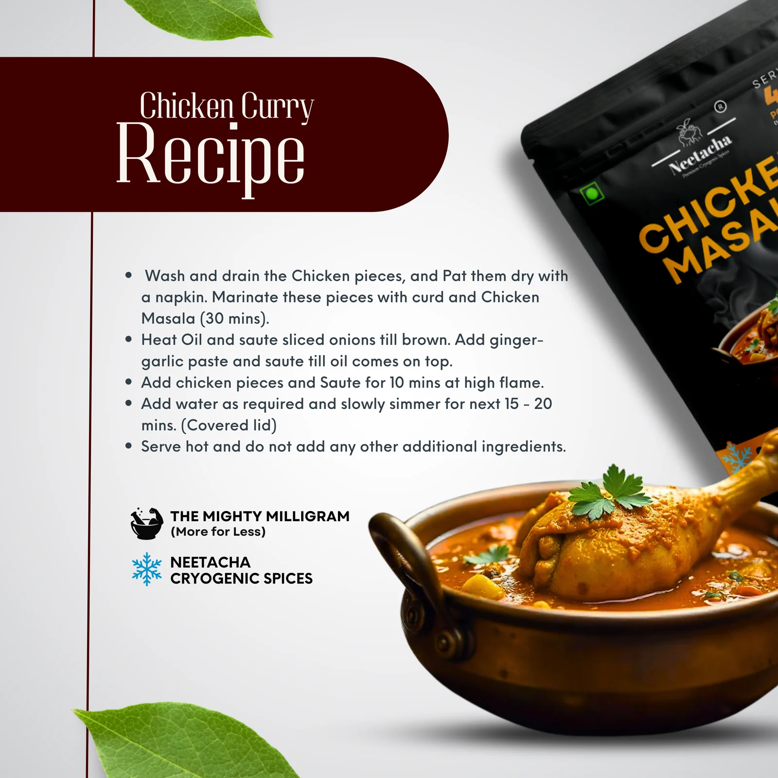 NEETACHA Premium Cryogenic Chicken Masala I 50g