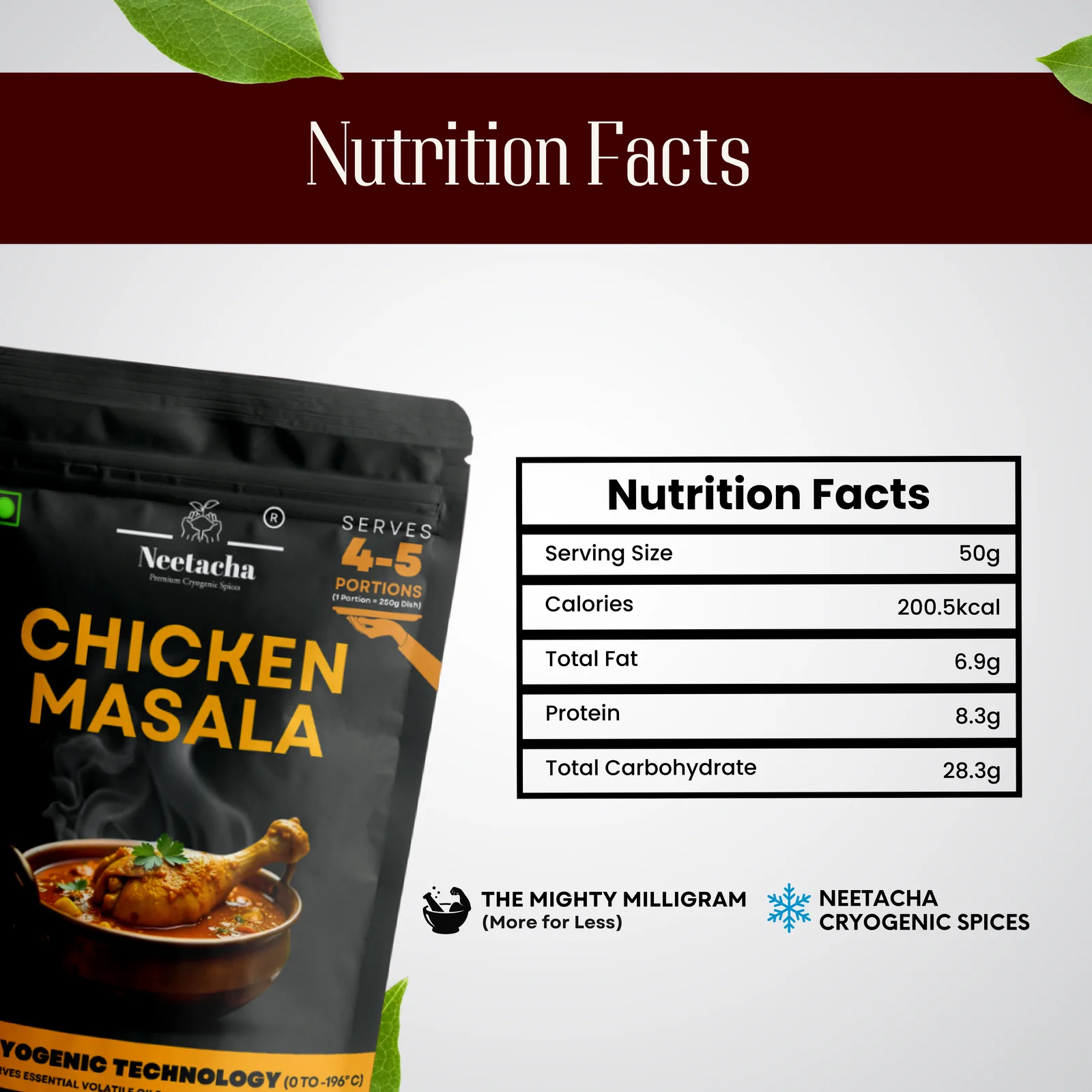 NEETACHA Premium Cryogenic Chicken Masala I 50g