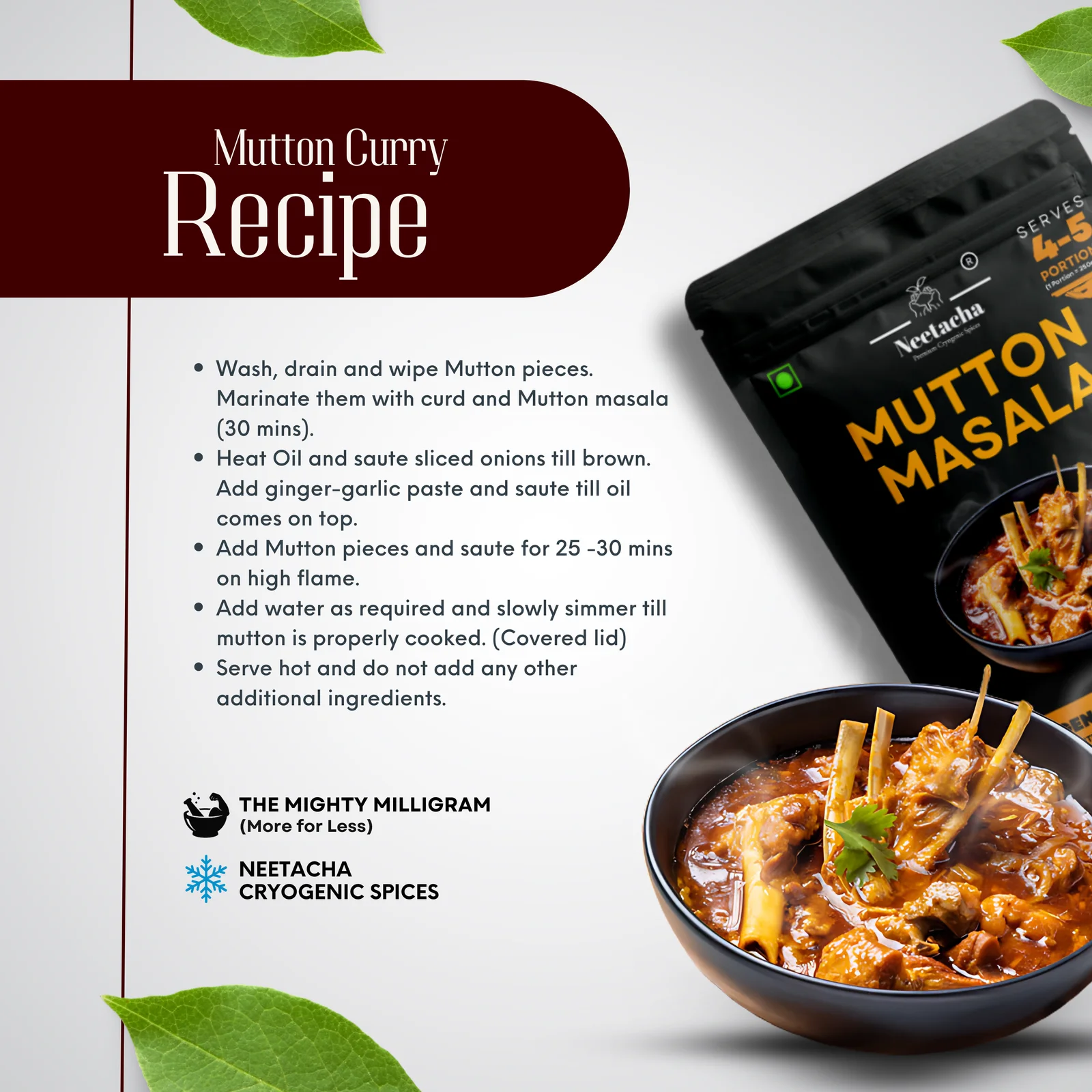 NEETACHA Premium Cryogenic Mutton Masala I 50g