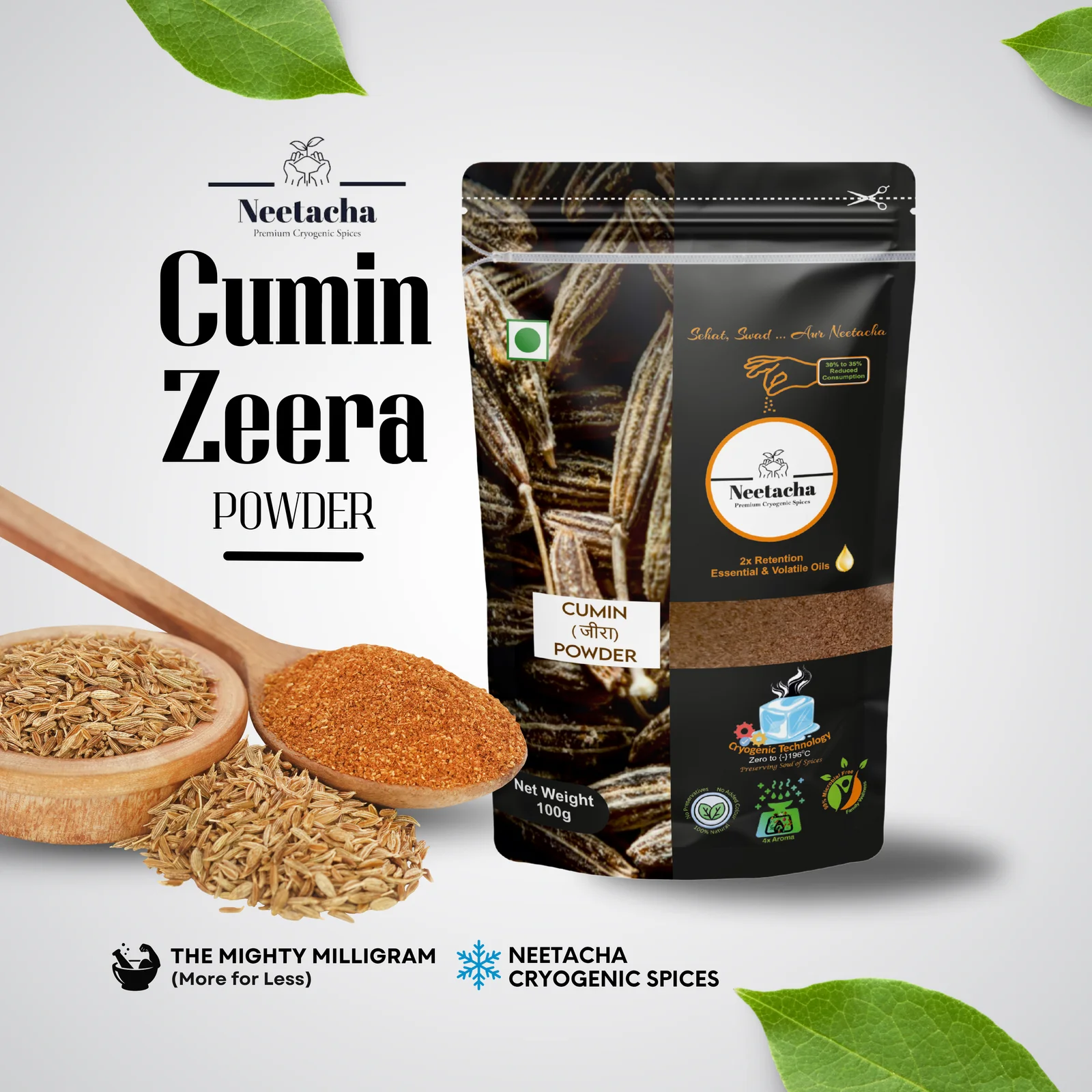 NEETACHA Premium Cryogenic Cumin Powder I 100g