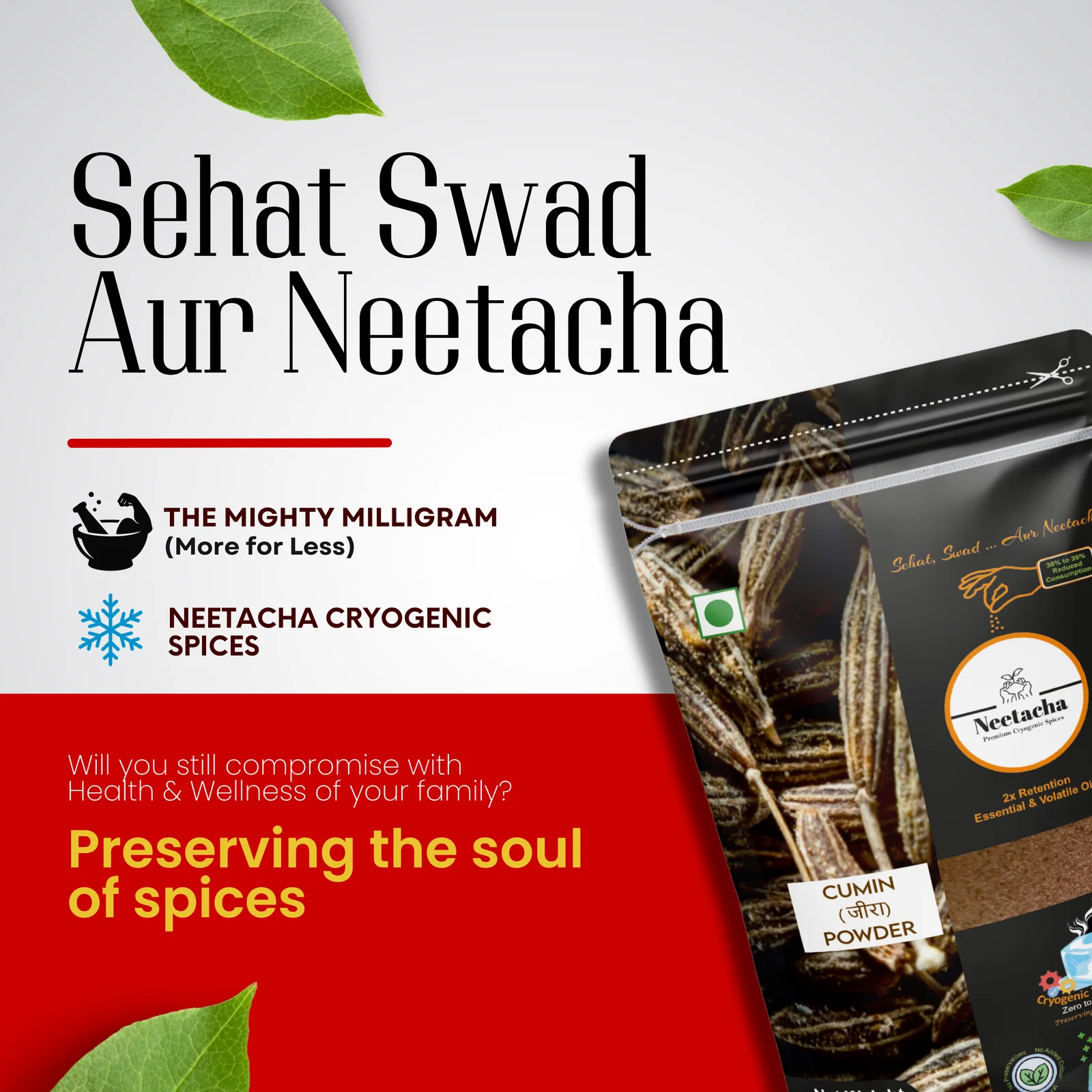 NEETACHA Premium Cryogenic Cumin Powder I 100g