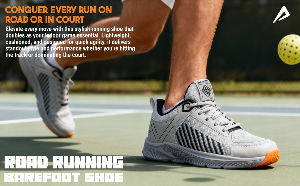 Impakto Barefoot For Men: Non-Marking Sole For Court Games - Grey (AS3387007244)