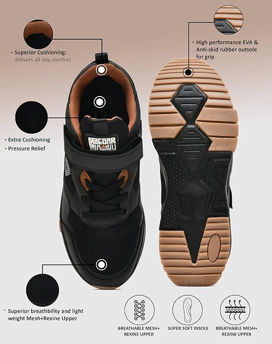 Impakto Shoegardaddy Men Casual Sneaker- Black (AS3269)